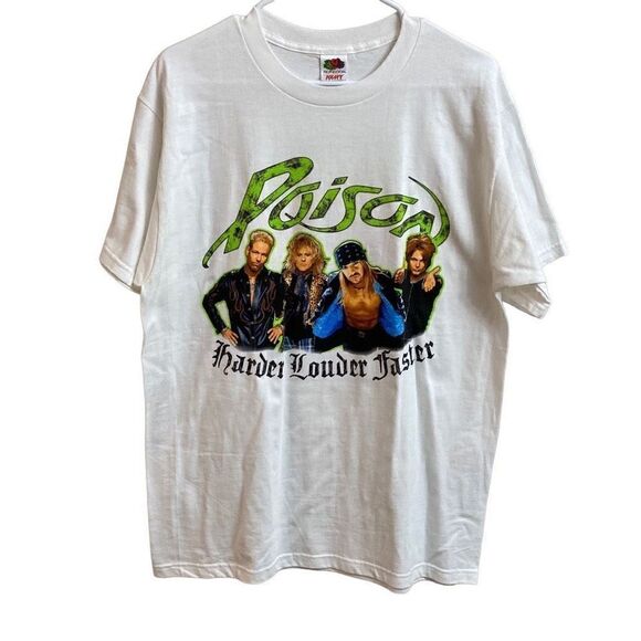 Fruit of the Loom Men's Memorabilia 2003 Poison Harder Louder Faster Large White - Picture 1 of 5